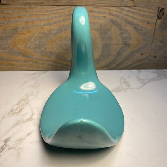 Swan Hand Towel Holder Glazed Ceramic Aqua Bathroom Towel Display Andre Richard - Picture 4 of 5